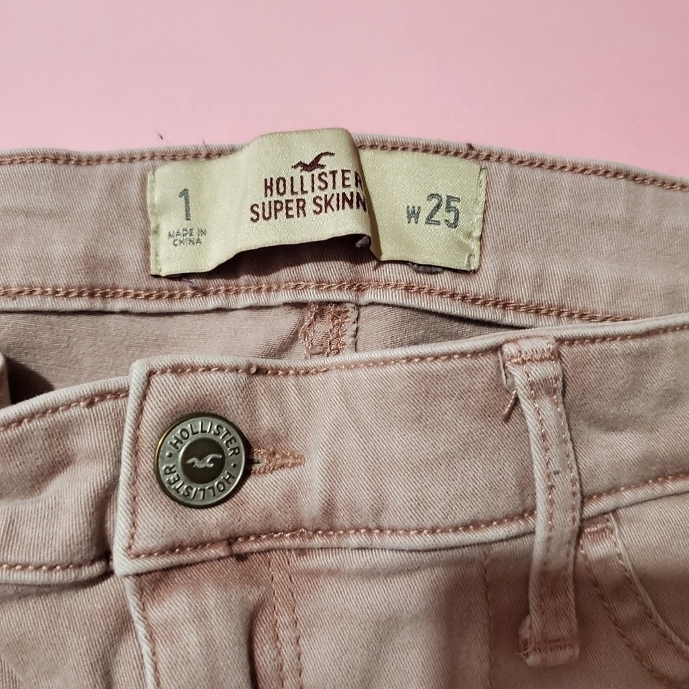 Hollister Khaki Tan Ripped Skinny Pants - Picture 2 of 7